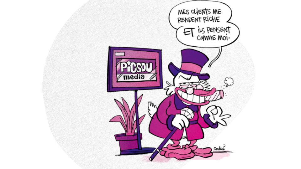 Concentration des médias - dessin : Soulcié