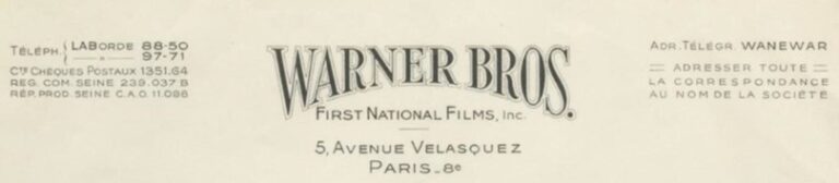 En-tête de la société Warner, années 50 – Musée de la Sacem