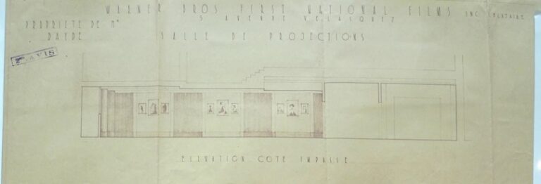 Salle de projection – coupes (détail) – AD75, VO13 305